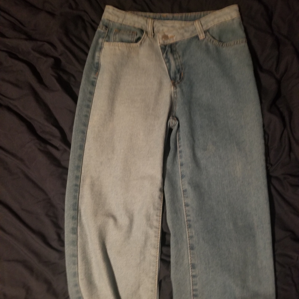 SHEIN Blue Straight Leg Jeans